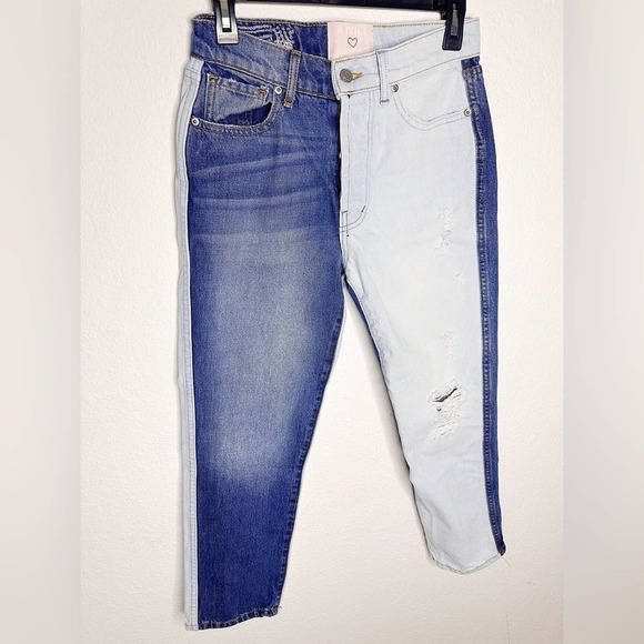 Revice Jeans La Color Block Two-Toned High Rise Straight Leg Jeans Size 25 - Picture 3 of 8